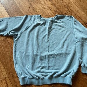 Jungmaven bonfire raglan sweatshirt in ether blue